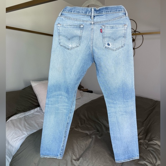 Levis 501 CT Blue Jeans Unisex 29x30 Distressed Tapered Thrashed 100% Cotton 90s - Picture 4 of 15